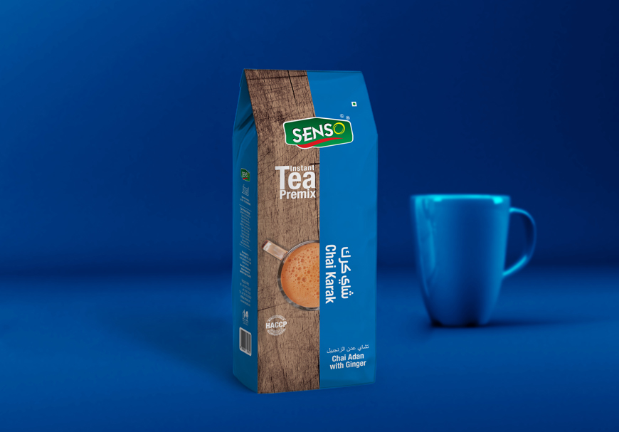 Senso Karak Chai - Chai Adan with Ginger - 1Kg Premix Packaging - Tea Coffee Premix and Vending Machine Manufacturing - Rajkot