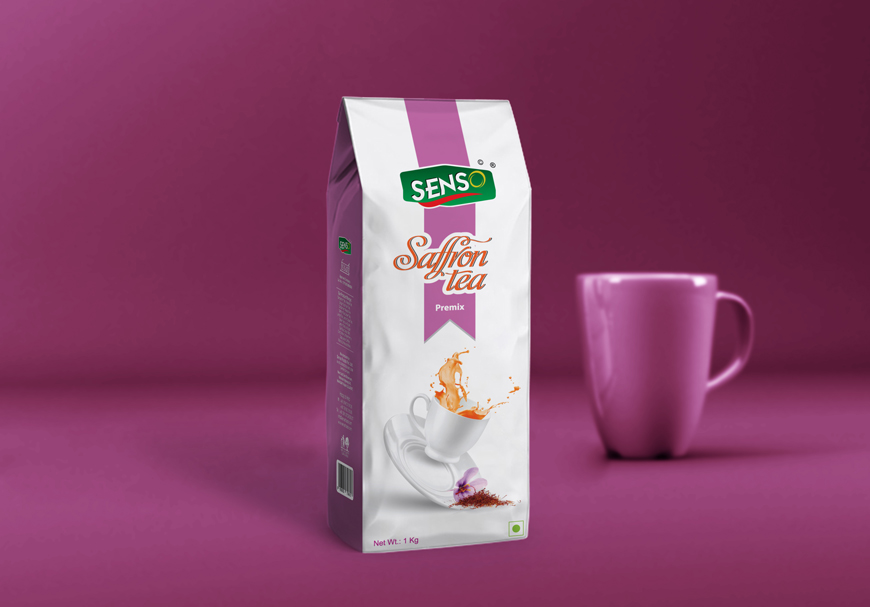 Senso Karak Chai - Instant Saffron Tea Premix - 1Kg Premix Packaging - Tea Coffee Premix and Vending Machine Manufacturing - Rajkot